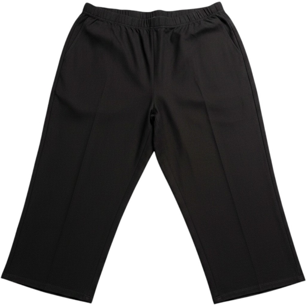Eileen Fisher Black Stretch Crepe Cropped Pull On Pants Womens Size M USA